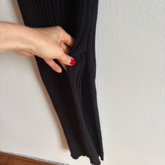 Twist & Tango Sz M Black Ribbed Knit Bodycon Maxi Cotton Dress - Picture 8 of 10